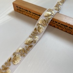 約2.5cm幅/刺繍リボン/チュール/ホワイト/ワントーン/細リボン