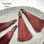 4pcs★charm・long tassel brickred（ロングタッセル）