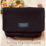 人気のブラック‼️現場の声から出来た大人の横型移動ポケット　8号帆布　☆オーガナイザー　ワークポシェット