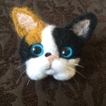 三毛猫ちゃん♪羊毛フェルトブローチ♪