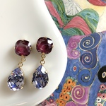 Candy stone“Red wine × Provence lavender” pierce/ earring