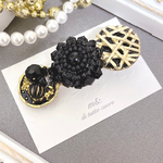 black temptation×ビーズ刺繍カボション×ドイツ製ビーズのヘアクリップ