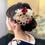 ヘア＊15紅白　ドライフラワー　水引　ヘアアクセサリー　