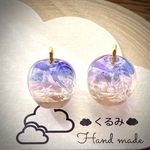 りんごちゃんレジンピアス イヤリング 夕暮れ空 b