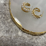 goldパールリングピアス　パールピアス　ピアス　ゴールドピアス