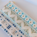 【中】インド刺繍のファスナーポーチ