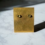 天然石　ペリドットの丸ピアス