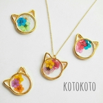 ＊｡*フラワーねこネックレス*｡＊選べるお花3色