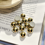 10pcs [10mm ・ゴールド] 半円 ラウンド CCBメタル カボション a466