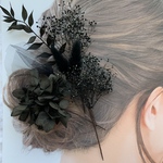 ヘアアクセサリー【black】ヘッドドレス  ウェディング ブライダル 成人式 ウエディング