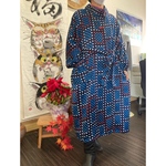 総しぼりのラグランAラインワンピース(紐付き)     着物リメイク