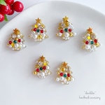 クリスマスツリーつぶつぶピアス/イヤリング