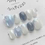 ぽこぽこオーロラミラー　ちょうちょネイル　〈nail tip_11〉