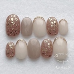 ミラーフラワーネイル _ ブライダルネイル　ウエディングネイル　成人式ネイル　〈nailtip_20〉