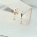 新作　シンプル　18k　高品質　繊細　人気　上品　大人女子　揺れる　スター　お花　SILVER925　フープ　ピアス