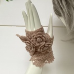 お花のハンドウォーマー♡ピンクベージュ