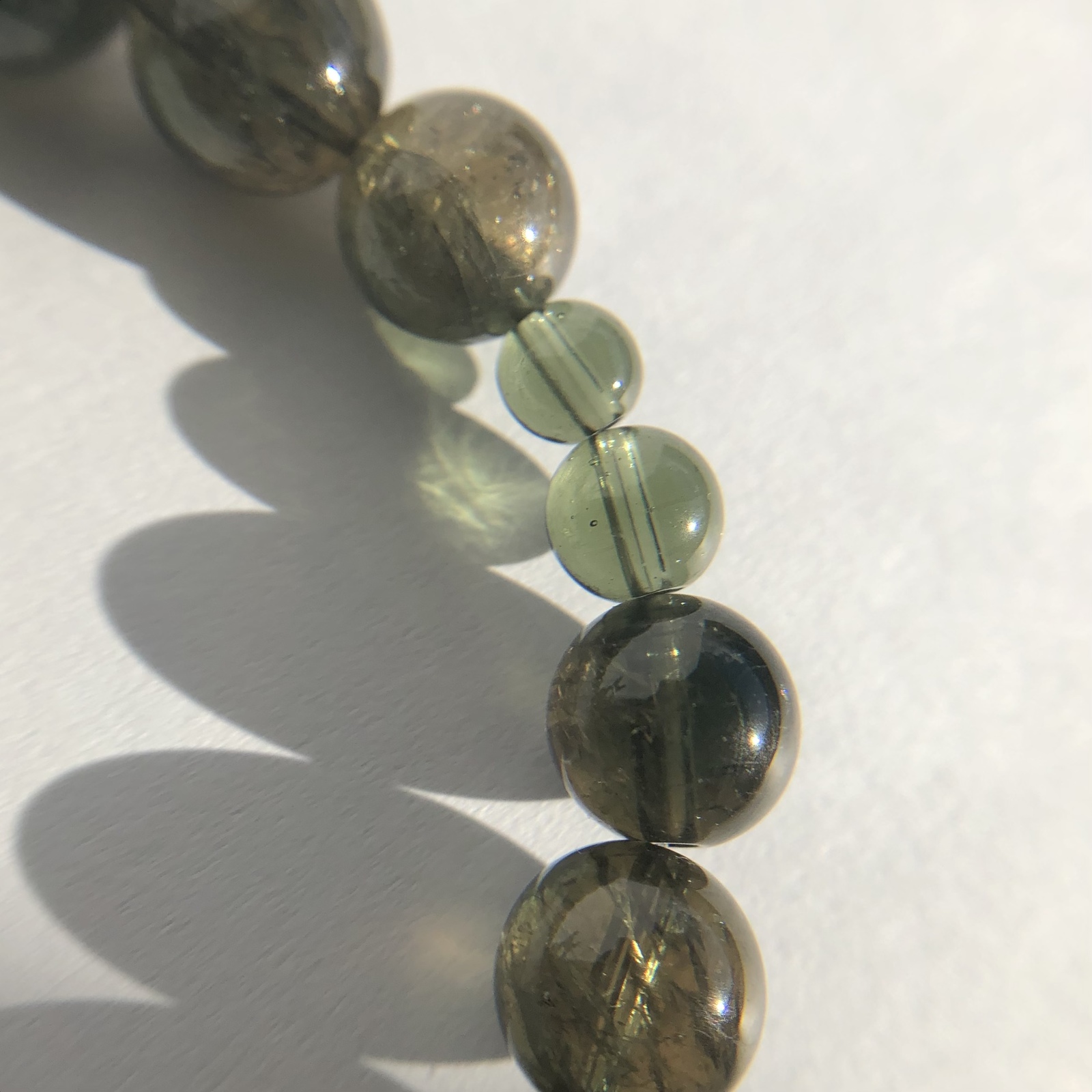 No.1243 ○* 希少石 モルダバイト & コーネルピン 8mm デザイン 