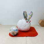 ⚮̈ミナペルホネン ハンドメイド⚮̈卵うさぎのお飾り 干支 置物 sometimes lucky／jellybeans