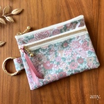 new🌿リバティ𓆸 Elysian ✨ラミネートダブルファスナーミニポーチ
