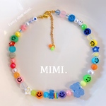 ビーズネックレス🧸ビーズチョーカー🌈カラフルニコくま/MIMI. ⇝♡