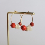 《sale》小石 フープピアス ポリマークレイ レッド