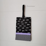 【送料込】 30cm×20cm*⑅︎୨୧ブラックリボン×パープル୨୧⑅︎*キルティングの上履き入れ