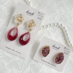 【ハッピーバック ❣】ピアス　レジン　レジンアクセサリー　レジンアクセ　レジンピアス　ドライフラワーアクセサリー　ドライフラワーアクセ　