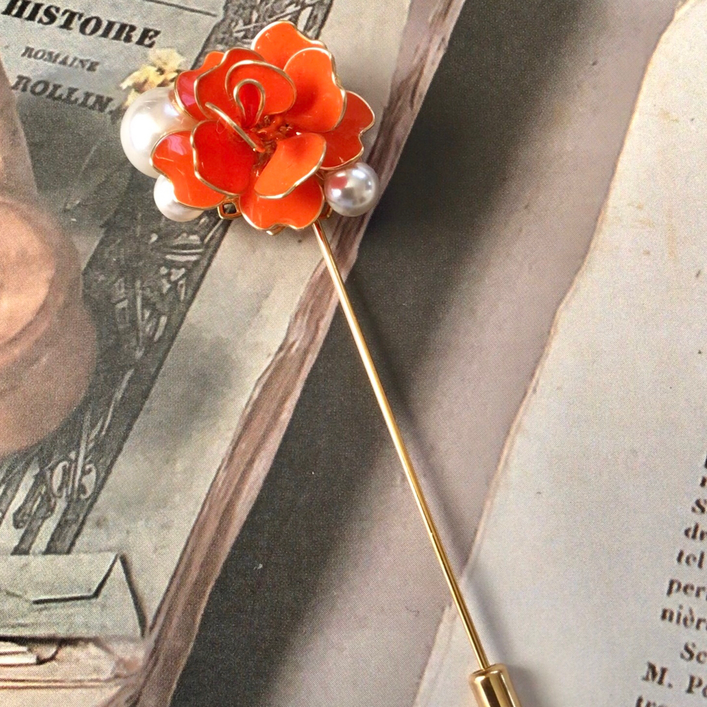 19386 バラのお花のブローチ