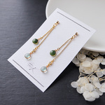 Grain color miniロング「森」ピアス・イヤリング