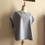 カシミヤウール（スカイブルー）で作ったゆったりベスト