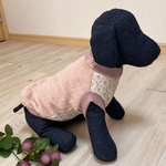 再販🐶犬服【フリース×小花柄のタンク🌸ダスティピンク】