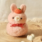 〈11/10 20時~販売〉うさぎさん鏡餅(ピンク)  羊毛フェルト