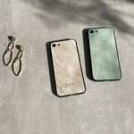 名入れ対応☆ターコイズ柄iPhoneケース☆オーダーメイドで名入れOK♪iPhone各機種対応♪大理石　マーブル 　イニシャル　文字入れ対応