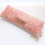 【再販】LIBERTY　リバティ　Johanna　ジョアンナ　サーモンピンク　ビニコのマチ付クリアポケットペンケース