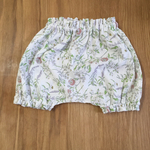 選べるサルエルパンツ〜楊柳 オトナ花柄×白 夏生地サラサラ〜