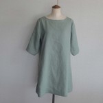 リネン（フレンチグリーン）Ａラインチュニックワンピ