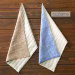 再販多.リバーシブルランチョンマット(リネン×オーガニックボーダー)