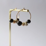 《sale》小石 フープピアス ブラック ポリマークレイ