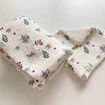 クリスマス限定セット🎄ハンカチ&ガーゼケット　秋冬　ひざ掛け　ブランケット　オールシーズン　ハンドメイド　プレゼント　出産祝い　出産ギフト　出産準備　