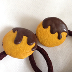 チョコがけクッキーのヘアゴム 2本組
