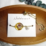 べっ甲と淡水パールのブレスレット   花  フラワー  ソレモニー ギフトにも