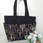 ꕤ受注製作ꕤ　ゴールドラメツリー　サイドポケット　肩掛けトートバッグ