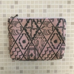 【　追加同梱　】new! ミナペルホネン　symphony  コスメポーチ　マチつき　18  ピンク×モスグリーン　ミナペルホネンの刺繍生地　