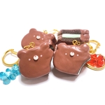 くまさんチョコパイ【チョコミント】 キーホルダー フェイクスイーツ フェイクフード スイーツデコ 樹脂粘土