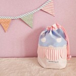 スカラップのコップ歯ブラシ袋　pastel blue　サイズ変更可能
