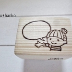 消しゴムはんこ＊おだんご女の子コメントはんこ