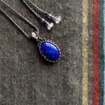 ラピスラズリのマクラメネックレスb