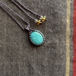 チベタンターコイズのマクラメネックレス