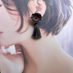 ak様ご予約　布花のピアス　ピンク×グレー