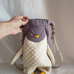 再販×3！ナチュラル♡アッシュラベンダー色のペンギンちゃんのショルダーバッグ/受注制作/スマホショルダー/肩掛け/